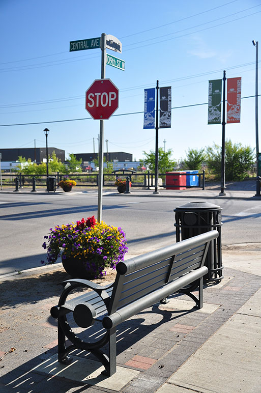 street furniture at Central Avenue and 110th Street 