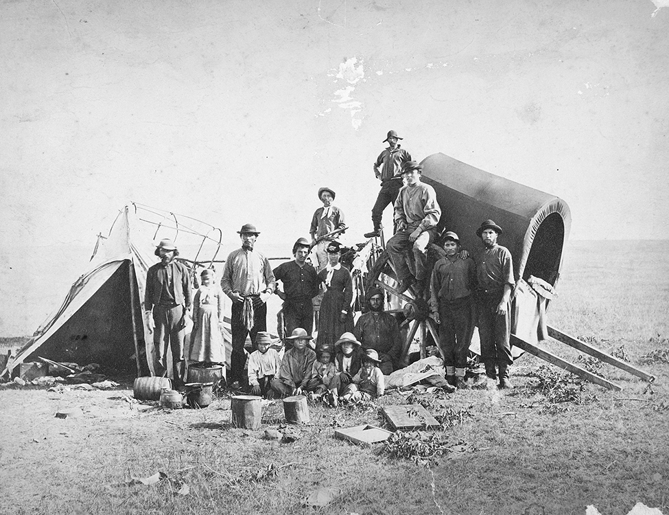 Métis Traders with members of the North American Boundary Commission