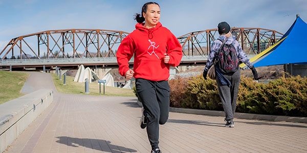 Running along the river