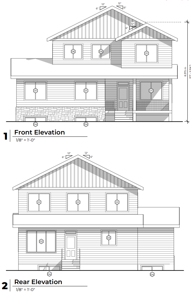 Front and Rear Elevations