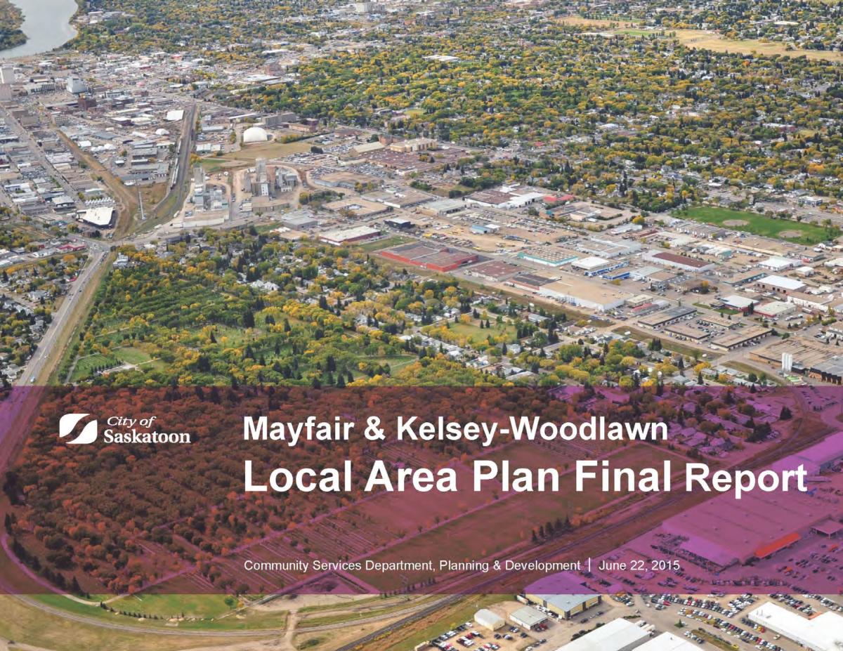 Cover page of Mayfair & Kelsey-Woodlawn Local Area Plan Final Report, June 22, 2015.