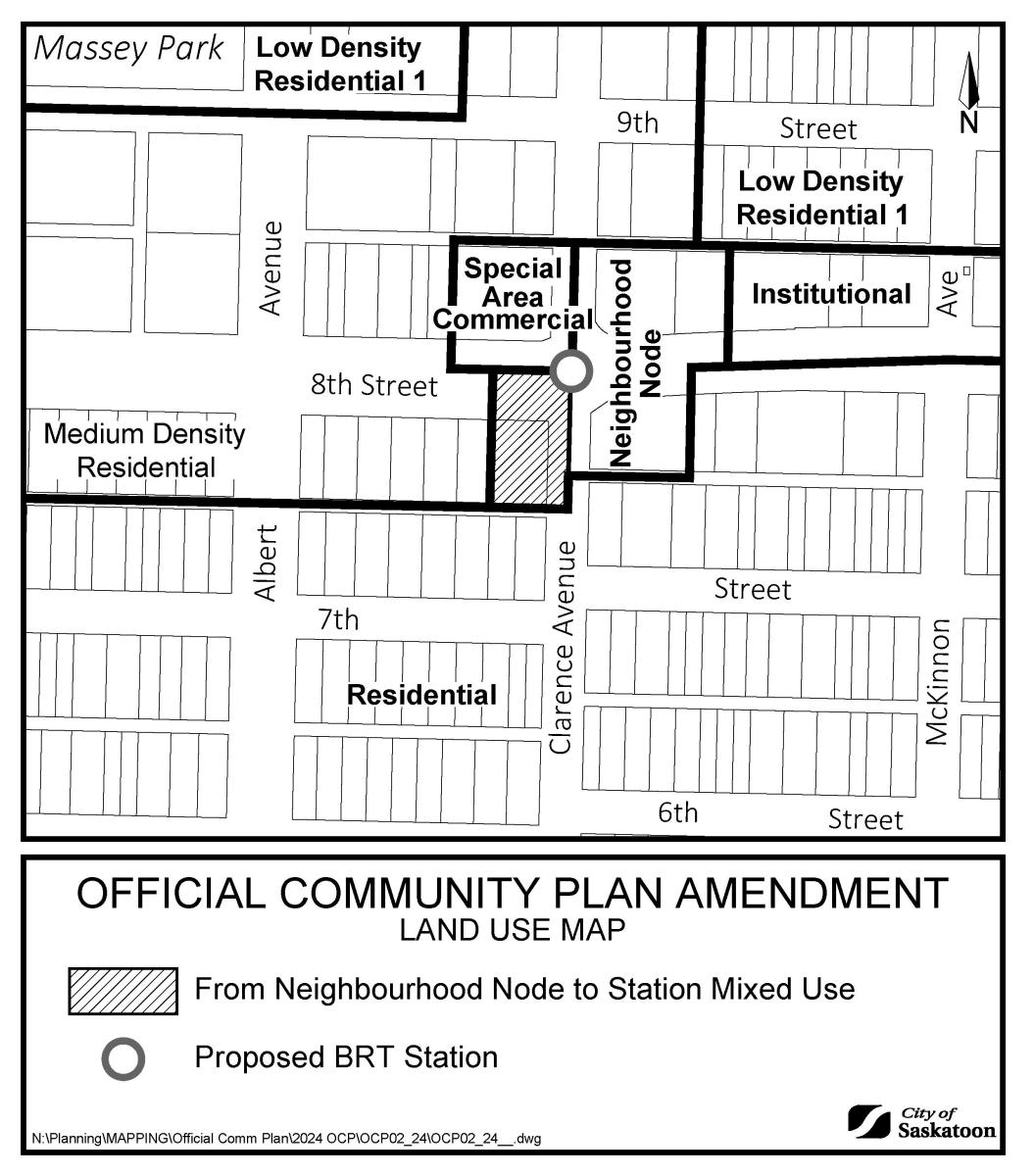 Map showing affected site on 8th Street and proposed BRT station at 8th Street and Clarence Avenue