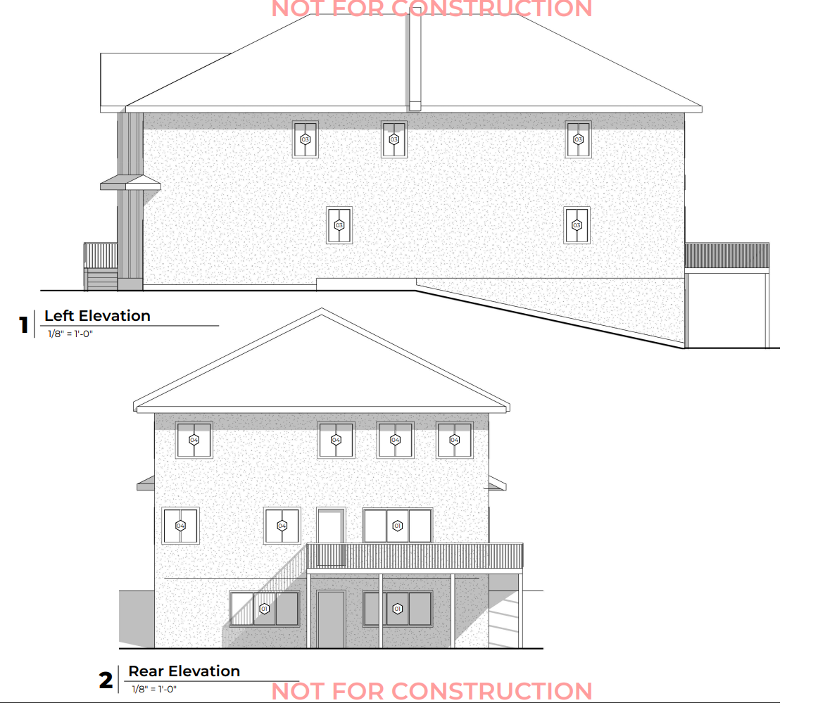 Left and Rear Elevation